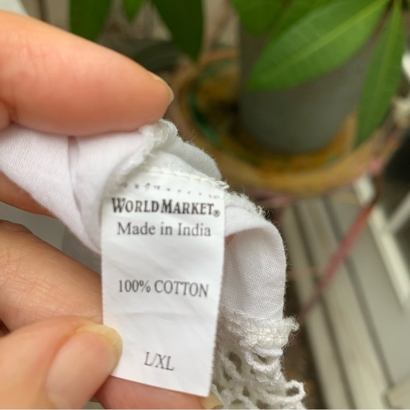 World Market open front women’s top.  Embroidered white beautiful Claire jacket. - Picture 7 of 8
